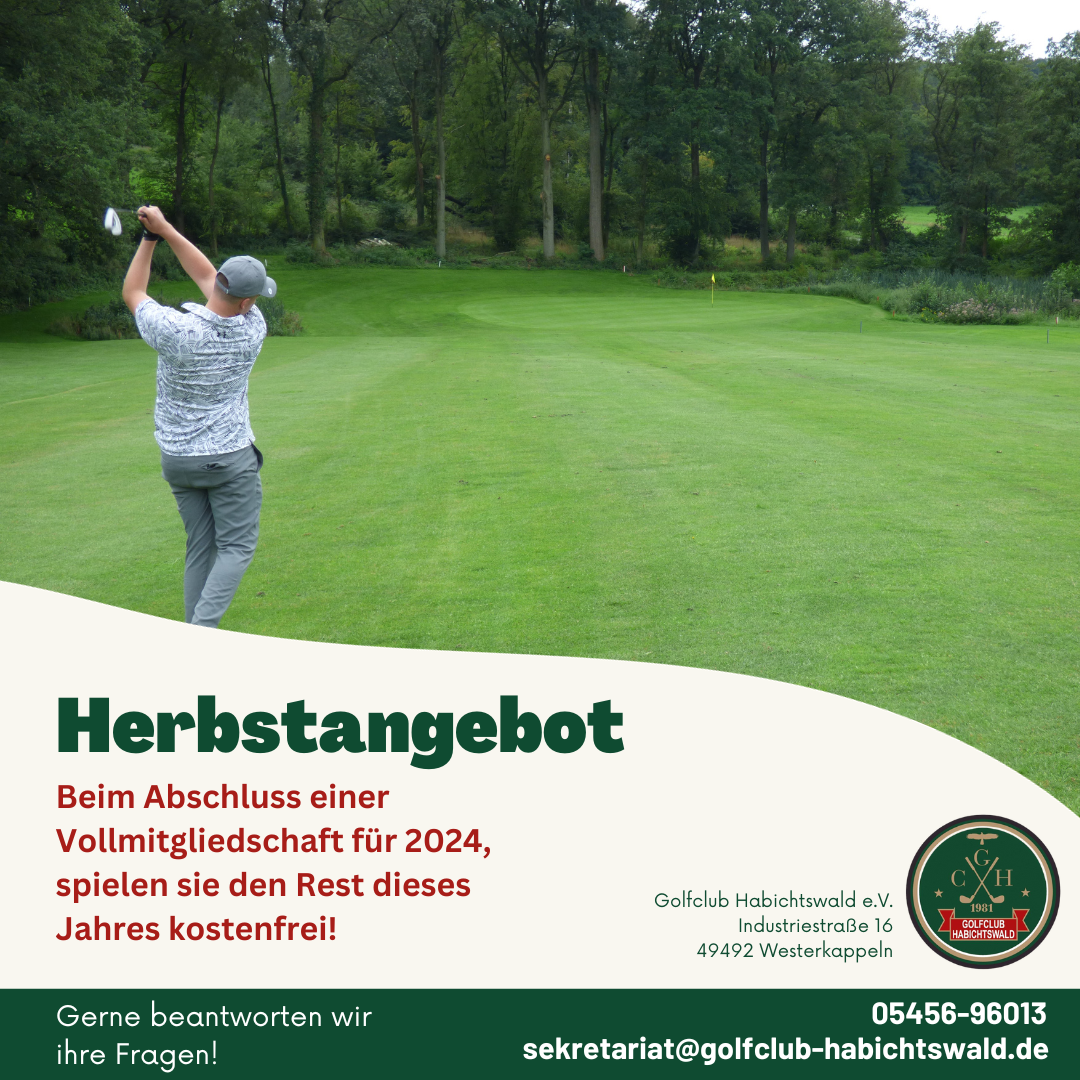 Herbstangebot – Im GC Habichtswald sind Sie “golf”richtig!
